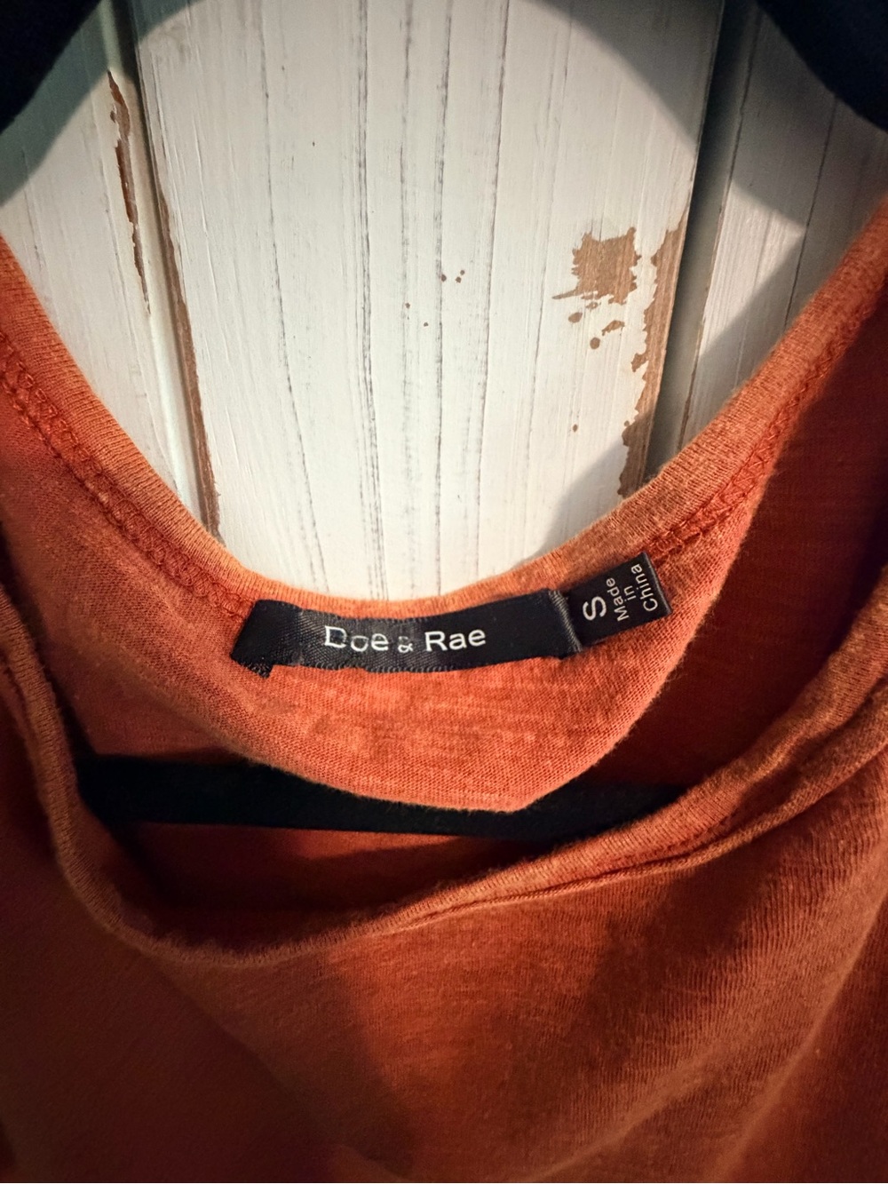 Doe & Rae Cold Shoulder  Ruffle-Hem  Top - Rust Orange - Picture 5 of 6
